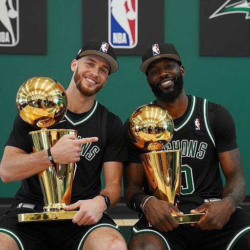 Celebrating Champions: Two Smiling Men