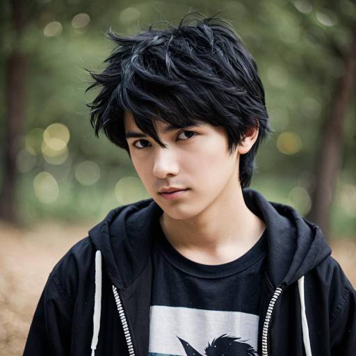 Young Asian Man in Casual Hoodie and T-shirt