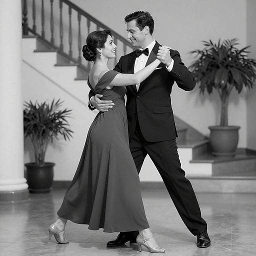 Elegant Dance: Black and White Romance