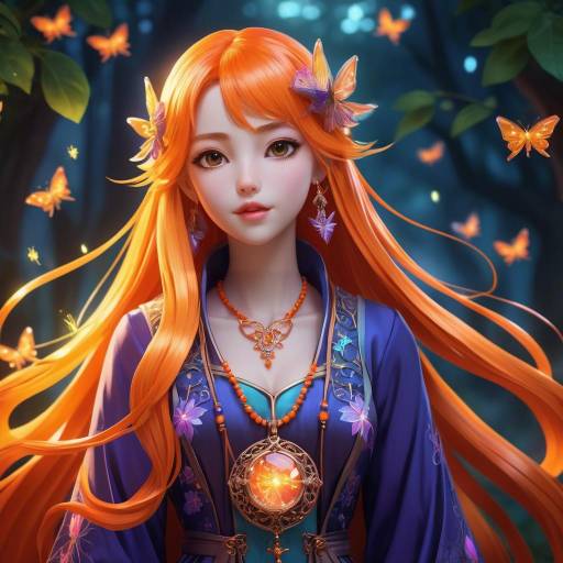 Confident Anime Character in Enchanted Glade Confident Anime Character in Enchanted Glade
