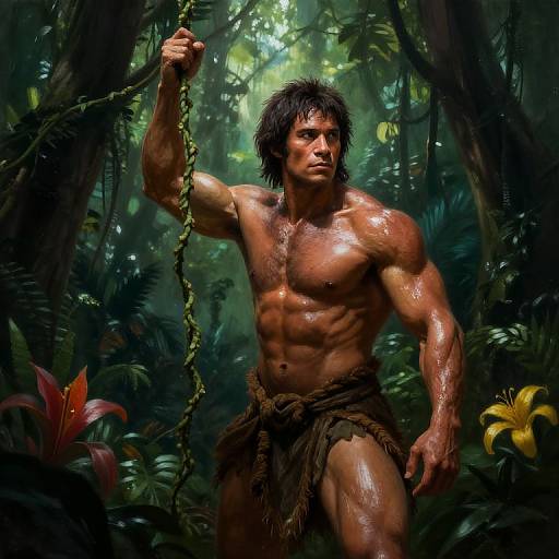 Tarzan in Lush Jungle Setting