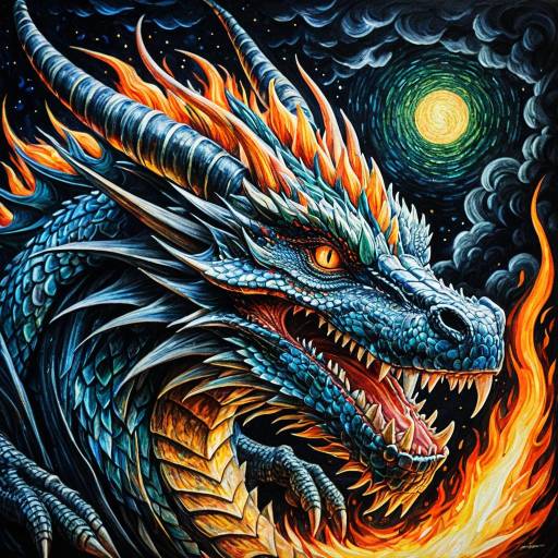Hyper-Detailed Dragon in Neo-Impressionism