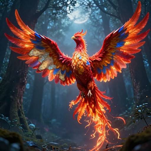 Mystical Phoenix with Treasure Map