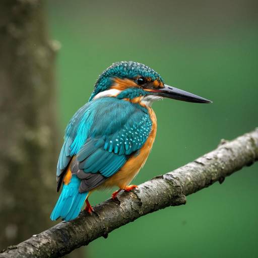Vibrant Kingfisher in Overcast Setting
