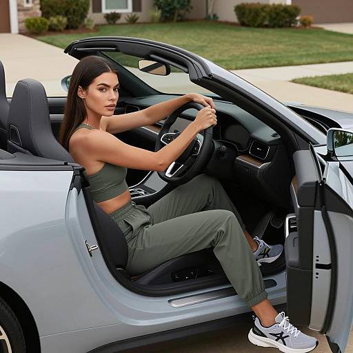 Stylish Woman in Modern Roadster