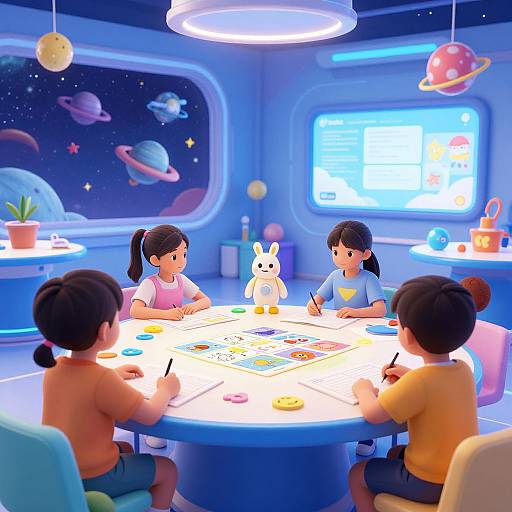 Space-Themed AI Learning Station