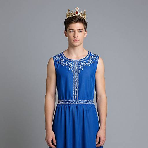 Young King in Blue Dress