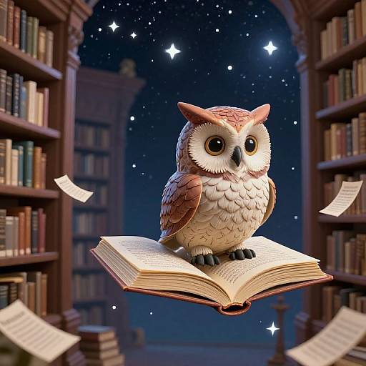 Celestial Librarian on Owl Ride