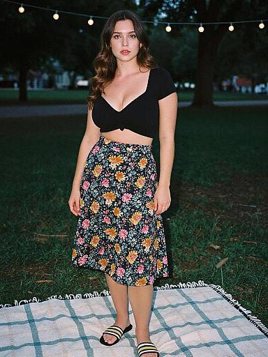 Pear-Shaped Woman in Technicolor Picnic
