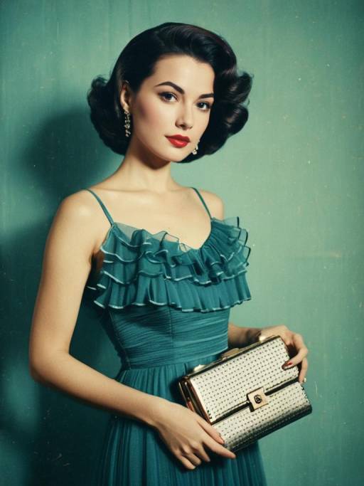 Elegant Woman in Black Evening Wear