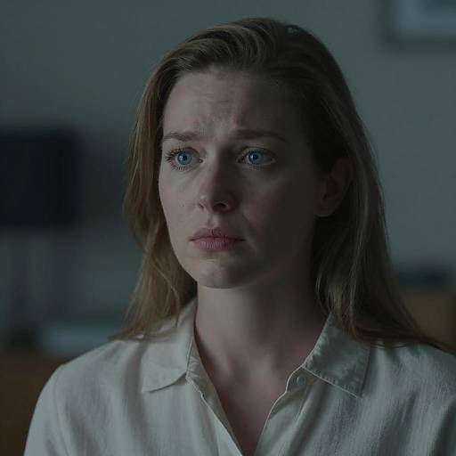 Portrait of a Thoughtful Woman in Blue