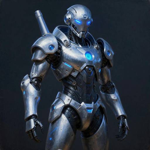 Hyper-Realistic Cybernetic Warrior Artwork