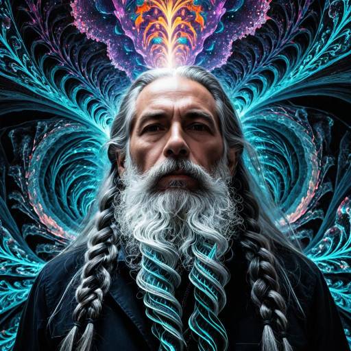 Psychedelic Fractal Experience with Silver-Haired Man