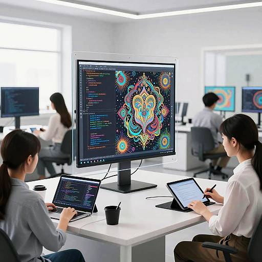 Futuristic AI Art Lab Visualization