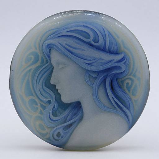 Art Nouveau Serene Glass Cabochon