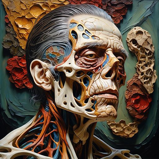 Intricate Impasto Portrait in Earth Tones
