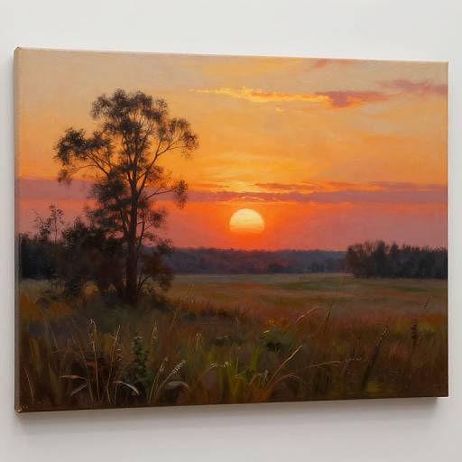 Stunning Sunset Landscape Painting