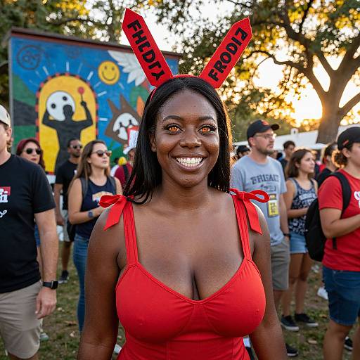 Vibrant Political Rally in Park