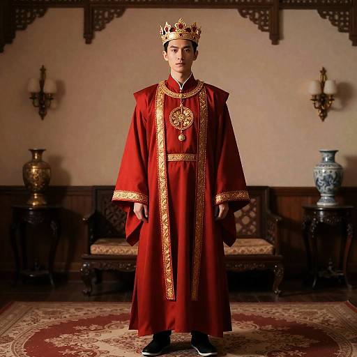Man in Red Robe and Crown