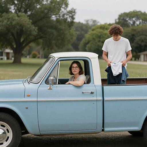Vintage Pickup Truck with Scenic Background