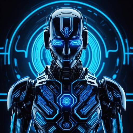 Futuristic Robot with Neon Elegance Futuristic Robot with Neon Elegance