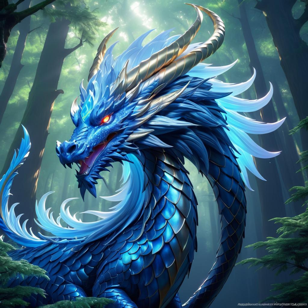 Celestial Dragon Concept Art in Enchanted Forest