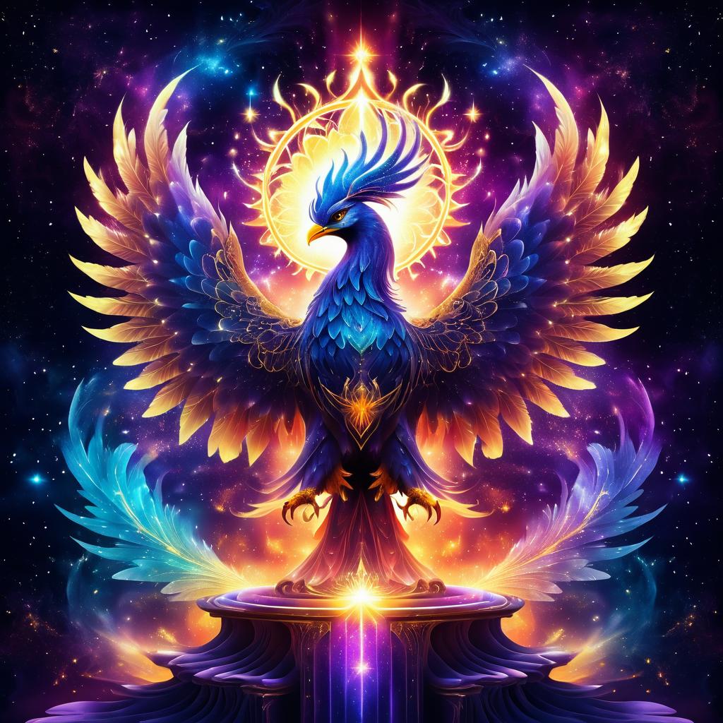 Celestial Phoenix Throne Portrait in Fantasy