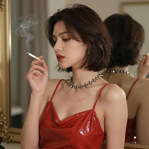 Intense Portrait of a Stylish Woman