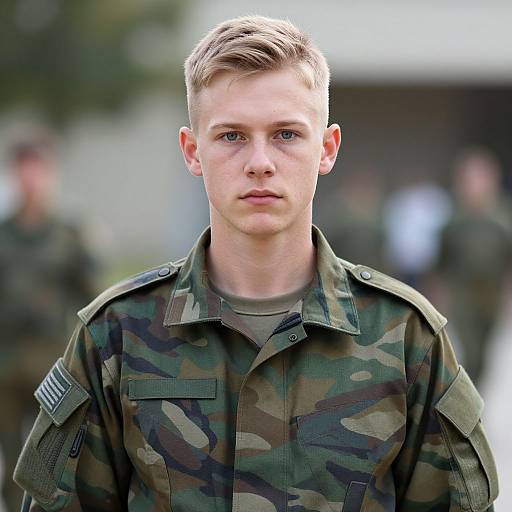 Realistic Camouflage Military Portrait