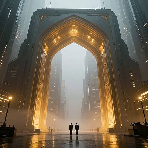 Majestic Archways in Futuristic City