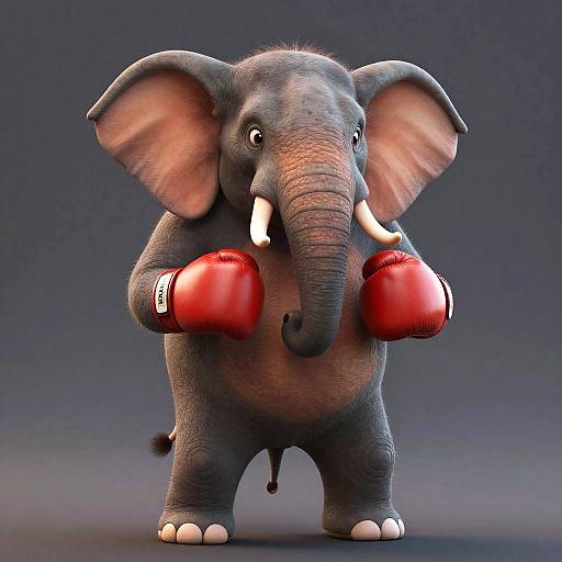 Wrestler Elephant Boxing Character