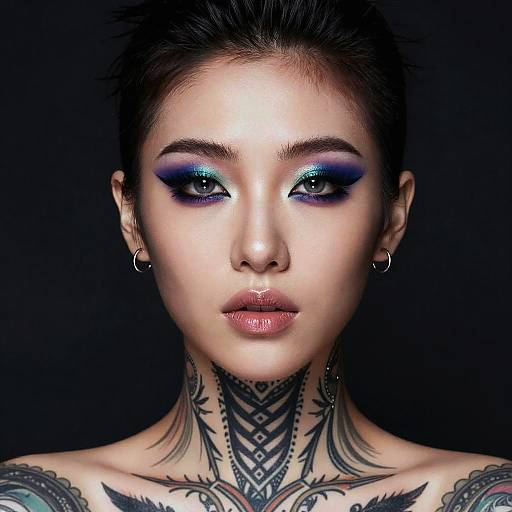 Androgynous Beauty with Vibrant Tattoos