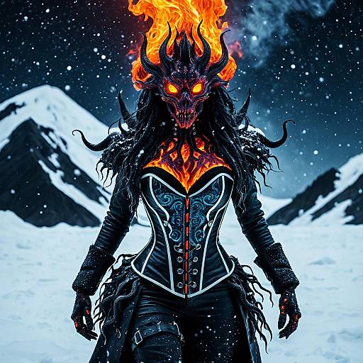 Molten Lava Demon in Neo-Fauvist Style