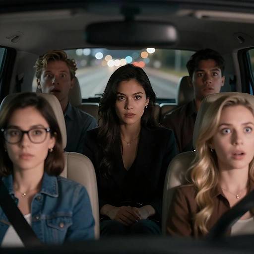 Nighttime Car Portrait with Friends