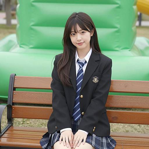 Young Japanese Woman in Outdoor Setting