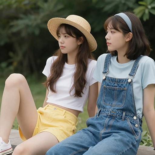 Casual Outdoor Portrait of Two Friends