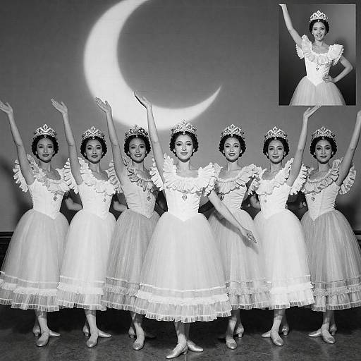 Vintage Theatrical Troupe in Frilled Costumes