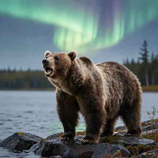 Putin Bear Roaring by Aurora Lakeshore