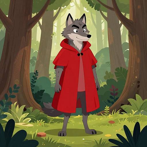 Real-Life Cartoon Wolf in Forest