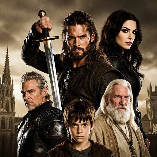 Medieval Fantasy Movie Poster with Six Characters