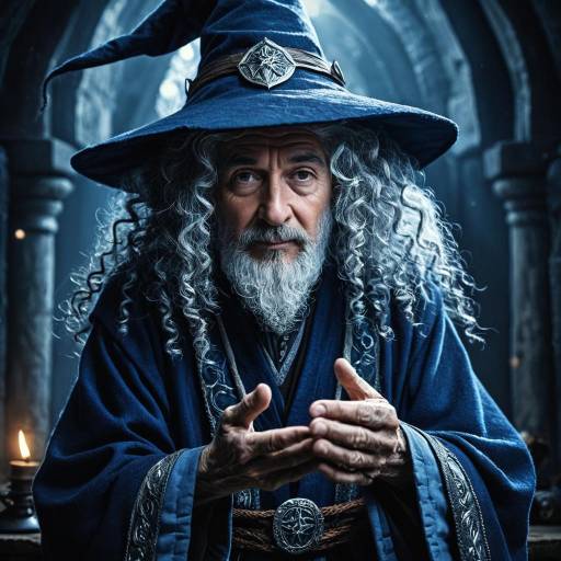 Elderly Wizard in Blue Robes Elderly Wizard in Blue Robes