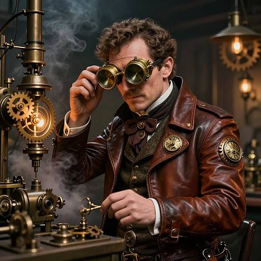 Steampunk Victorian Inventor Character