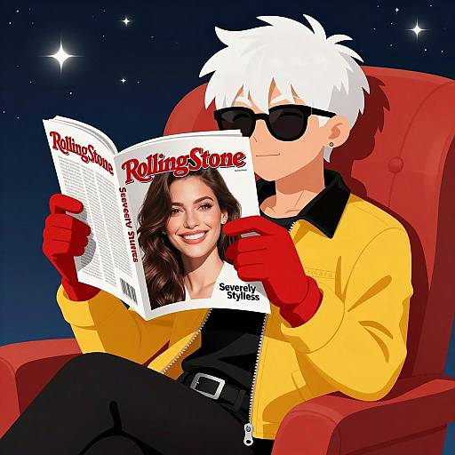 Stylish Character in Starry Setting