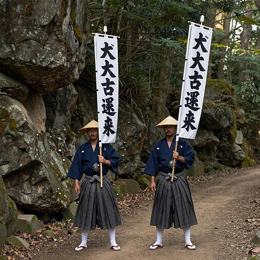 Samurai Warriors in Enchanted Forest