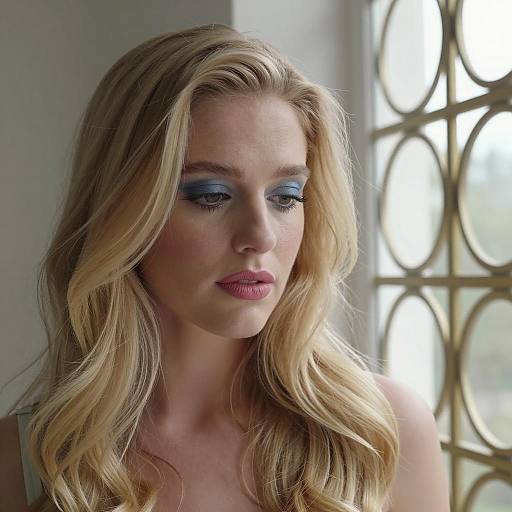 Close-Up Portrait of a Melancholic Blonde