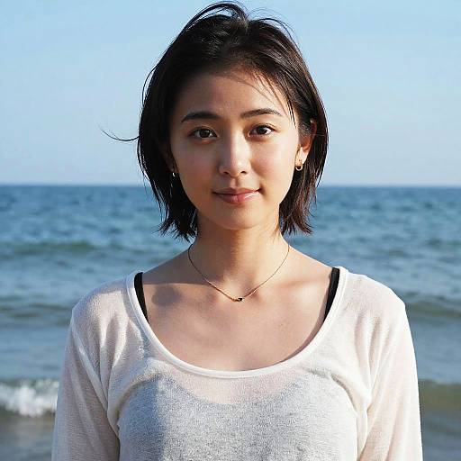 Young Japanese Woman at the Beach