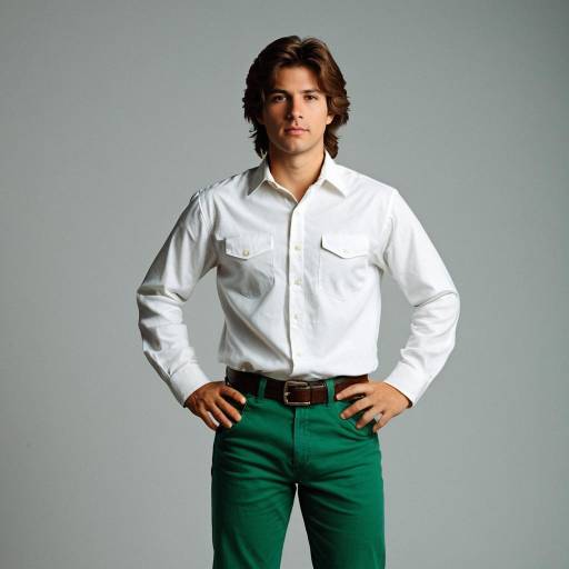 Man in White Shirt and Green Pants Standing