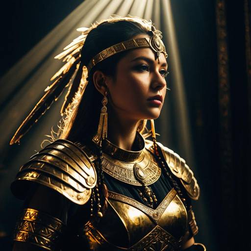 Ancient Warrior Woman in Golden Armor