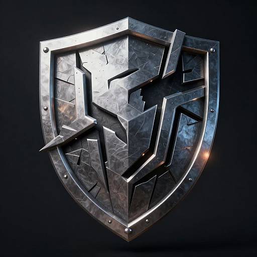 Abstract Metallic Shield of Protection