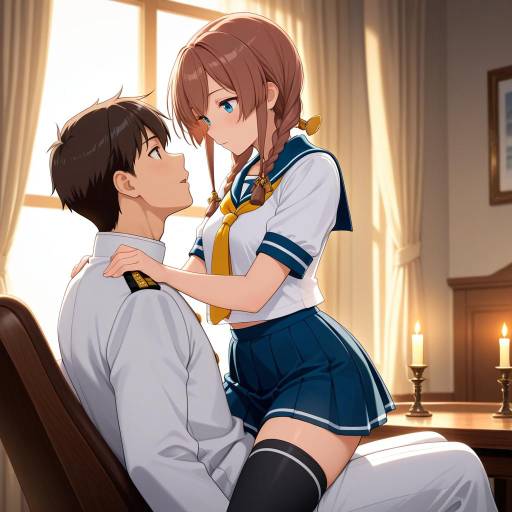 Admiral in Serafuku at Conference Table